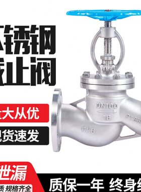 远恩不锈钢304国标法兰截止阀J41W-1016/25水高温蒸汽导热油DN100