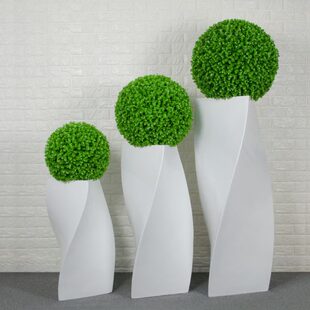 简约现代北欧创意螺旋转落地大花瓶样板房家居软装 饰品玻璃钢花器