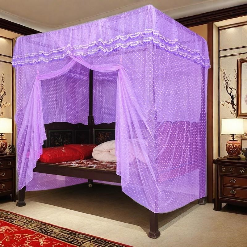 老式梅花蚊帐无需k支架加厚全罩式农村木床蚊帐家用传统老款式定