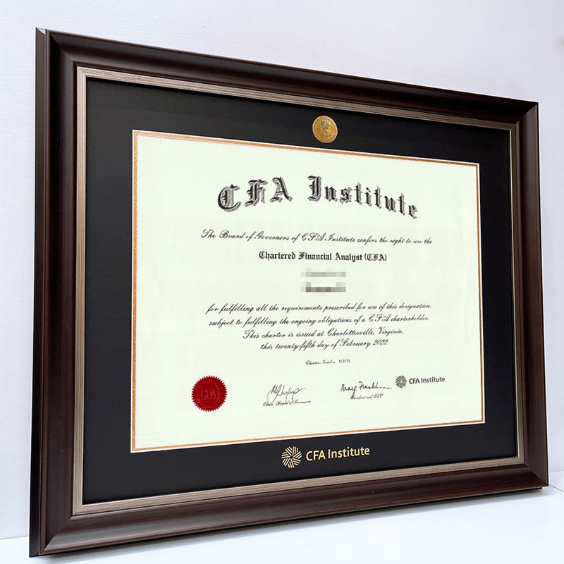 CFA毕业证g书装裱框金融分析师证书实木框a2装裱框画框相框挂墙