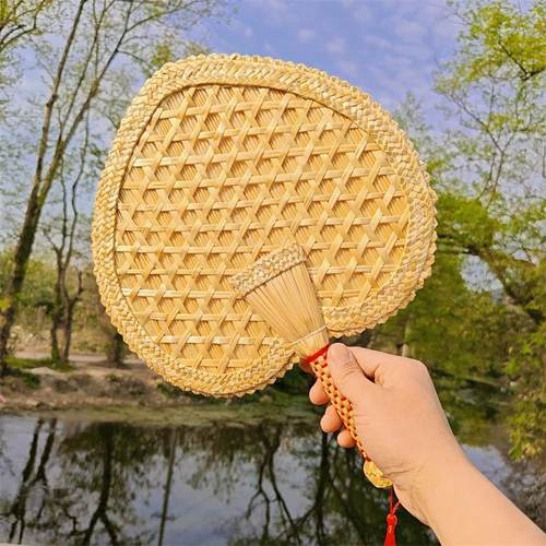 精编手工编织扇子夏天大蒲扇老式家用手摇麦秆草芭蕉扇凉葵扇古风