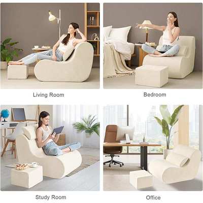 亚马逊压缩沙发高密度泡沫沙发脚凳懒地板阅读椅Compressed sofa