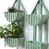 壁挂多肉花盆创意阳台挂墙花盆挂壁花盆吊花盆田园装 花器 饰悬挂式