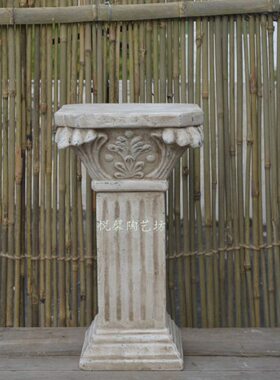 复古做旧 陶艺罗马柱 欧式庭院花园  花架 底座 落地装饰品 摆件