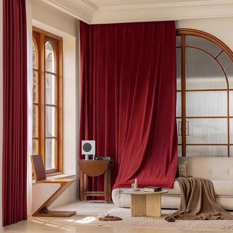 高档客厅窗帘欧式简约现代w加厚绒布卧室遮光奢华大气窗成品窗帘