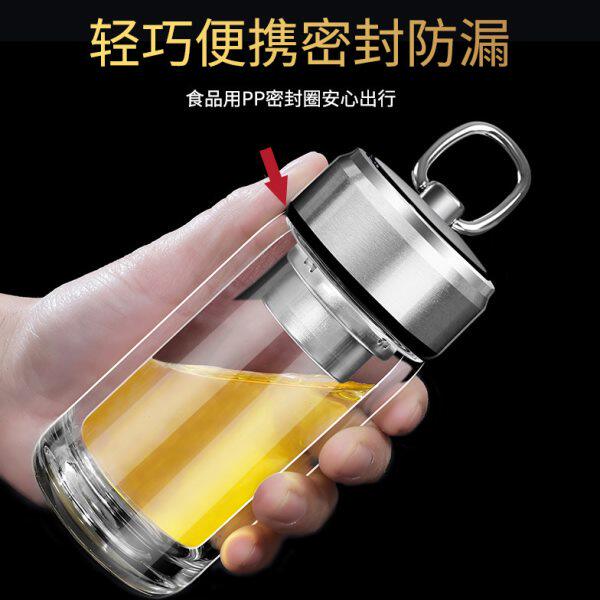 便携口袋小水杯100/150ml玻璃杯迷你泡茶杯小巧加厚耐热个人男女