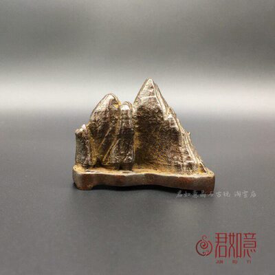 仿古实心铜假山摆件铜雕件盆景迷你小山盆景装饰铜小假山铜山茶宠