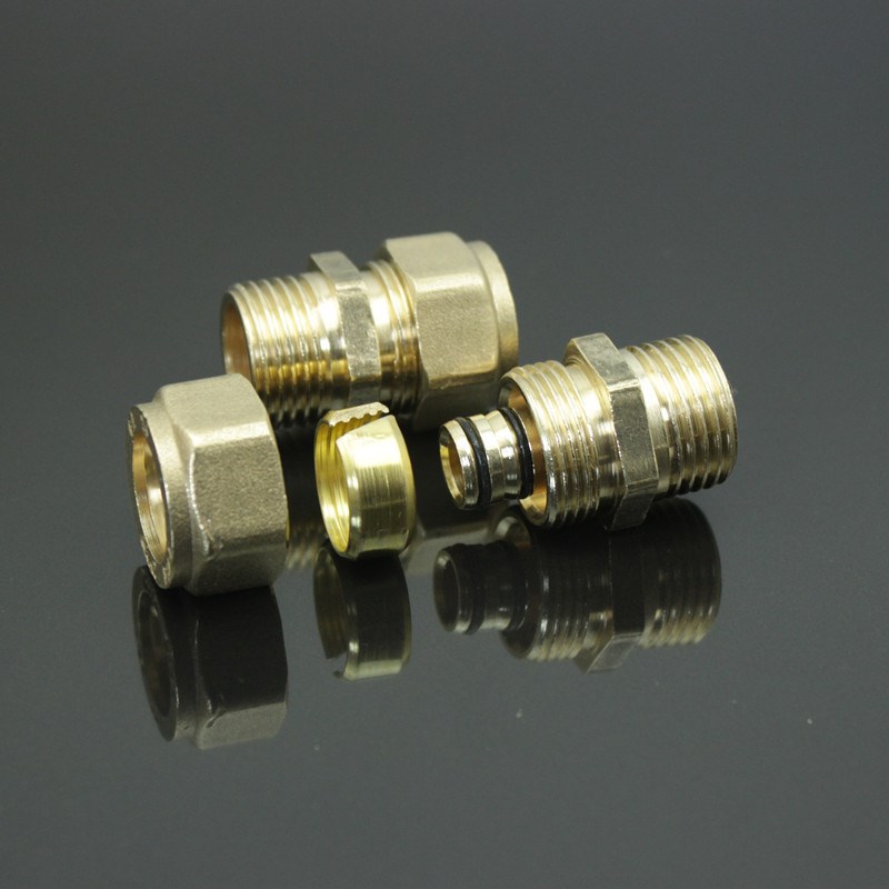 奇爱 卡套接头铜接头 外螺纹直接 外牙铝塑K管4分6分1寸 暖气新款