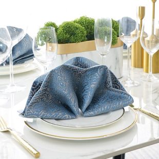 欧式口布餐厅酒店专用轻奢高级感西餐小餐巾圈环布扣折花方巾席巾
