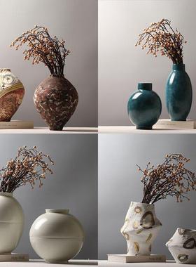 采购产品白色的B&B陶瓷装饰花瓶，高端的Wabi-Sabi风格的装饰品，