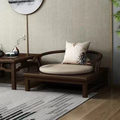 禅如人生新中式禅椅黑胡桃圈椅单人盘腿打坐椅阳台飘窗休闲椅,商业/办公家具,休闲椅/午休椅/骑马椅,淘宝优惠券,粉丝福利购,淘宝优惠卷