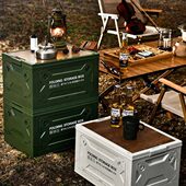 城市波浪户外露营桌椅车载折叠收纳箱便携式 备 野营野炊桌子野餐装