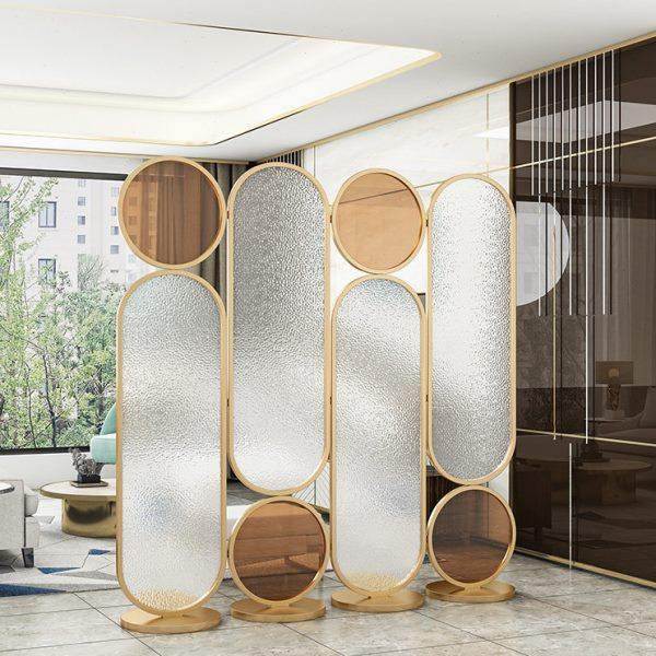 屏风隔断移动玻璃墙简约玄关客厅办公室法式餐厅美容院遮挡免固定