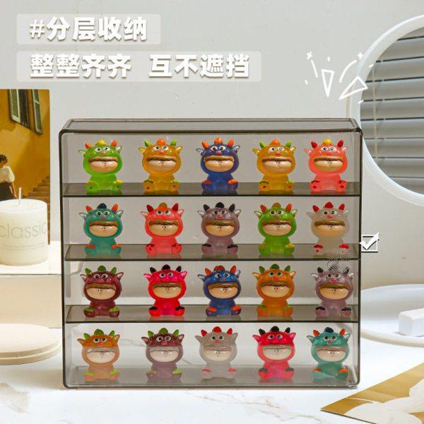 包邮加萌粒收纳盒推拉门分格防尘桌面玩偶公仔透明亚克力展示架,收纳整理,首饰盒,淘宝优惠券,粉丝福利购,淘宝优惠卷