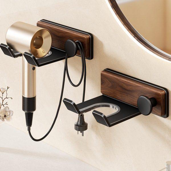胡桃木吹风机置物架免打孔卫生间电吹风支架壁挂浴室风筒收纳挂架,家庭/个人清洁工具,吹风机置物架,淘宝优惠券,粉丝福利购,淘宝优惠卷