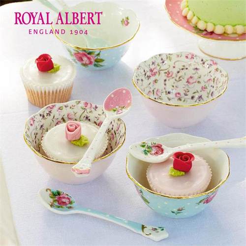RoyalAlbert皇家阿尔伯特玫瑰满花骨瓷餐碗冰淇淋碗米饭碗单个
