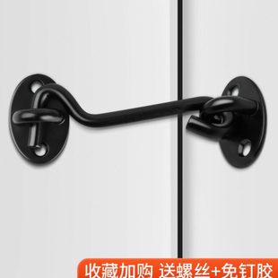 门栓插销门扣锁扣卡扣门锁插销式搭扣免打孔不锈钢防盗锁门神器