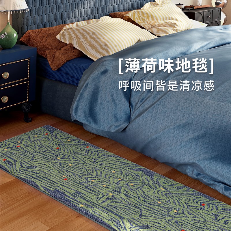 卧室地毯高级感床尾床侧2025新款免洗可擦防水S防污沙发茶几地垫