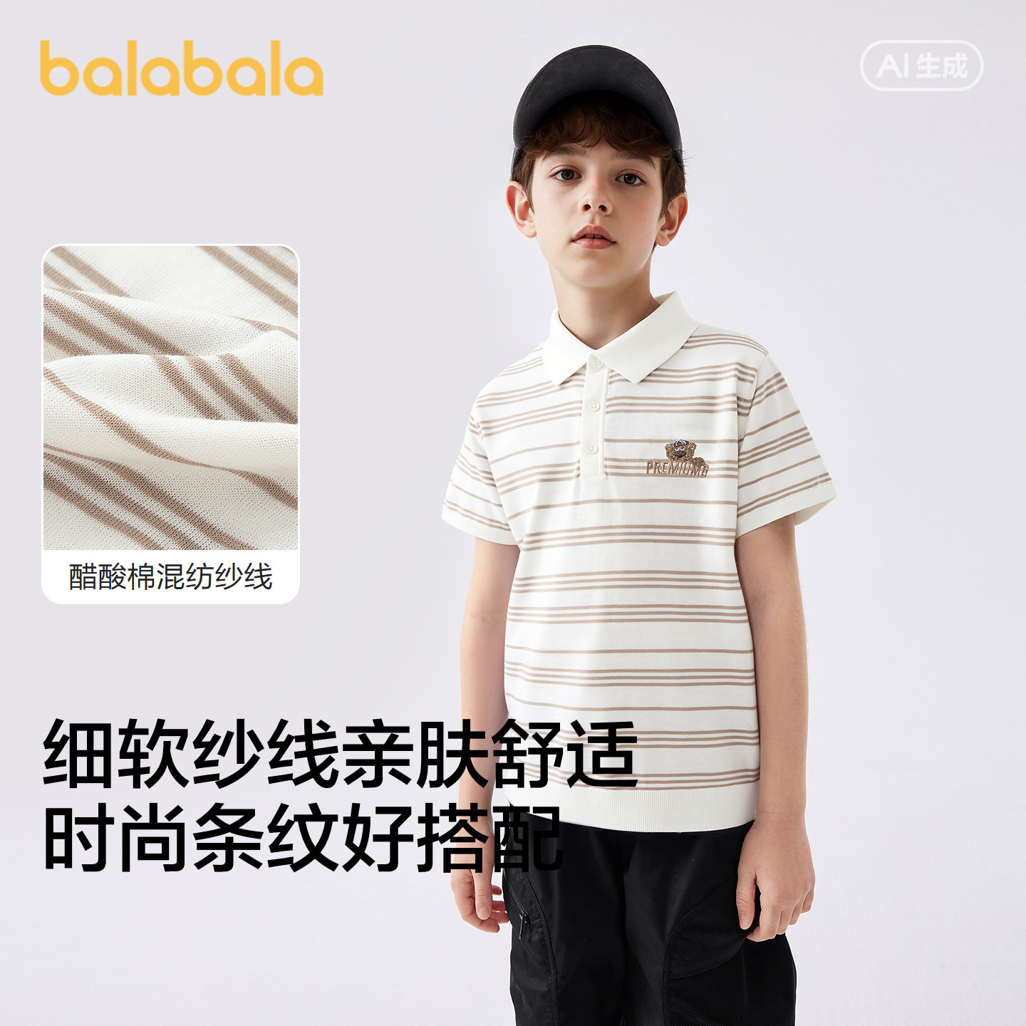 巴拉巴拉毛衫男童针织衫条纹时尚
