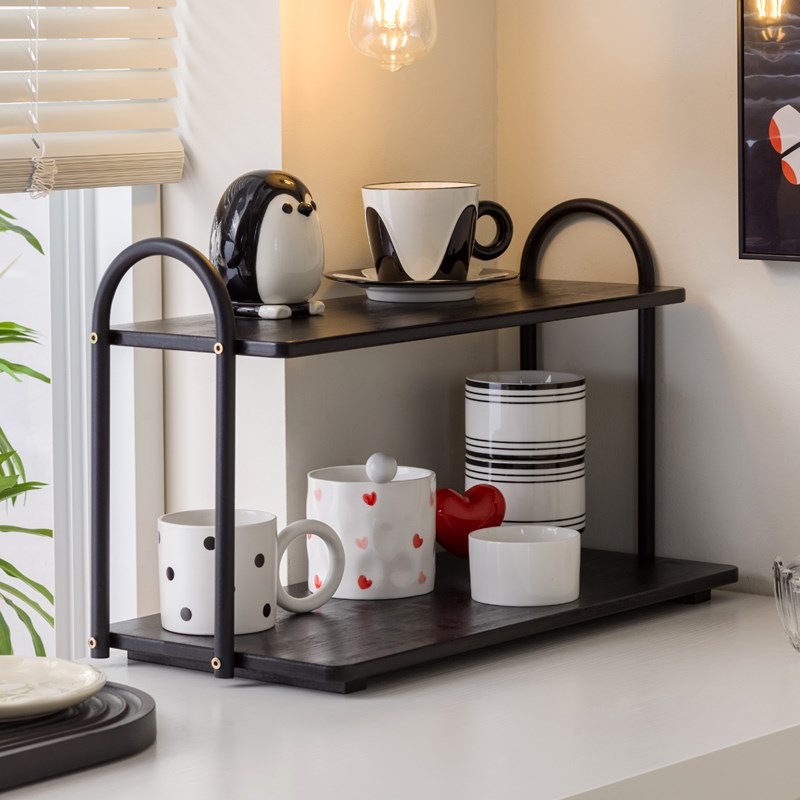 整理架家用茶水吧放水杯架子亚克力置物架多层餐桌桌上桌面收纳