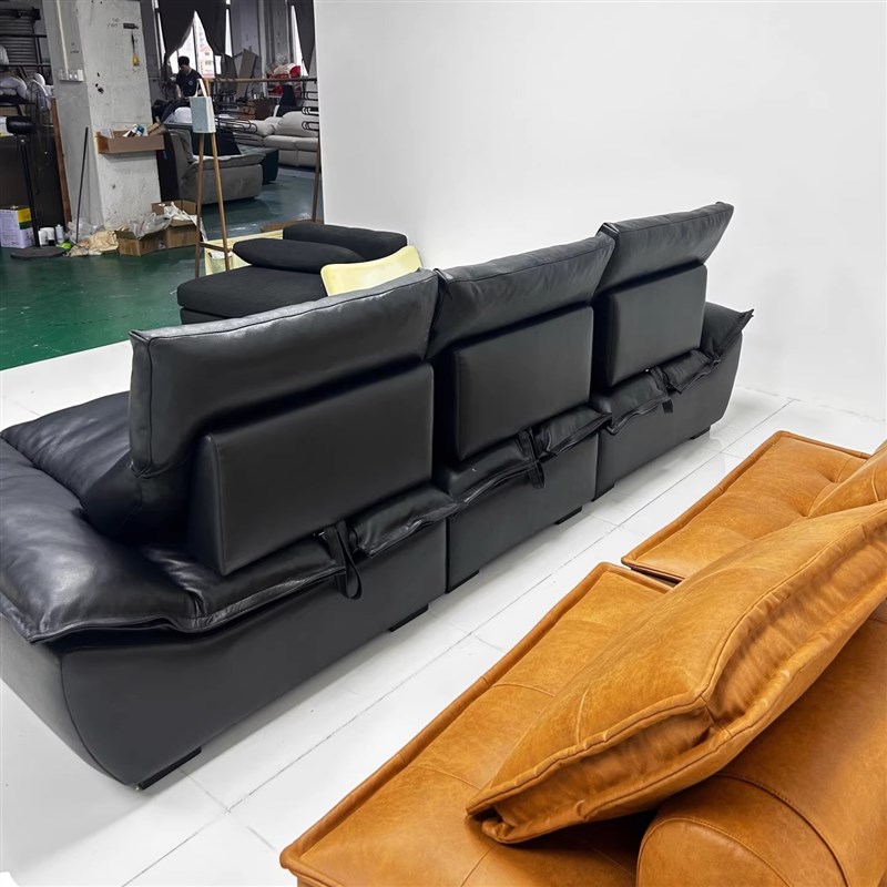 鼎德喜新款可调节帆船大坐深意式极简磨砂布大直排定制款沙发