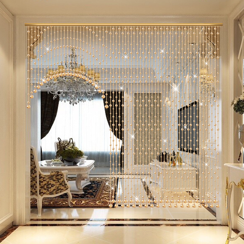 门帘珠帘隔断帘新款过道屏风挂帘客厅吊饰卧室家用免打孔水晶帘子