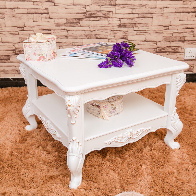 欧式客厅四方茶几沙发边几现代简约小户型正方Q形茶几田园小茶几