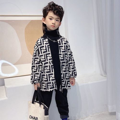 儿童防水罩衣秋冬薄款长袖拉链画画小孩羽绒服男宝宝罩衫护衣围兜