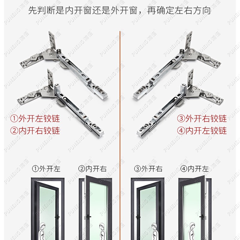 塑钢平开门窗暗合页隐形铰链塑料窗户隐藏铰链9系13系折页活页L型