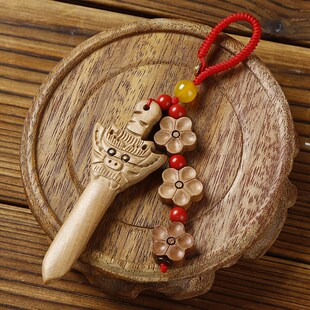 桃木剑斩挂件桃花破防避挡夫妻情侣床头卧室桃花剑随身饰品