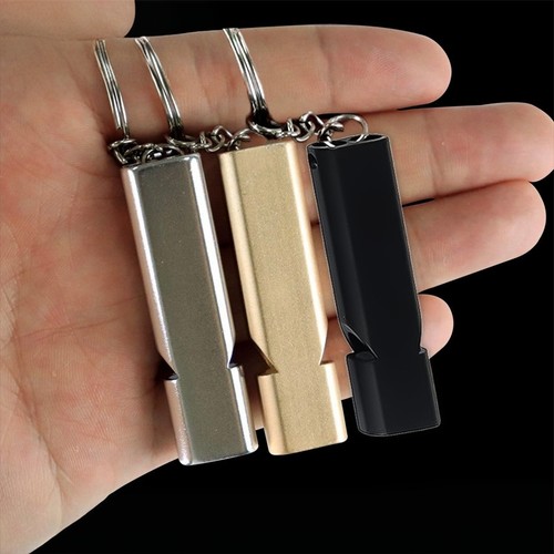 户外装备扁铝合金双频求生口哨双管户外生存救生哨子装备EDC工具