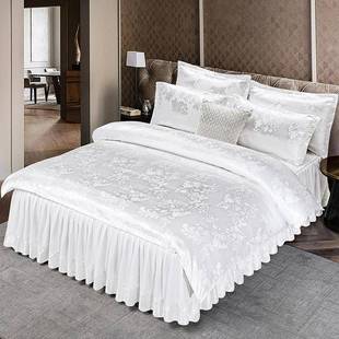 档欧式高端贡套缎提花被套四件套双人床单单被罩人三件套xC6zeafD