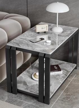 轻奢高客厅岩板沙发边几边柜简约现代小茶几几发边几HUI67980端沙