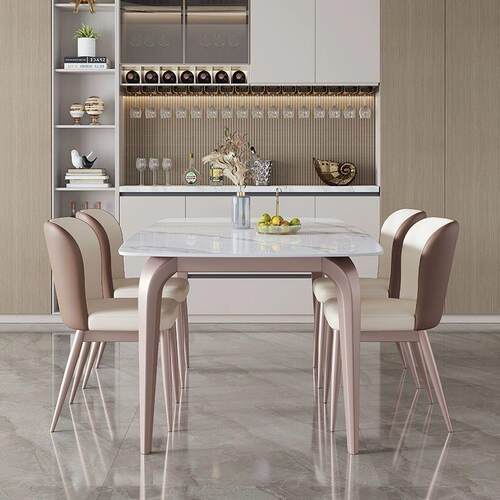 简岩桌板岩板餐FOP桌椅餐组合意轻奢饭桌家用现代简约小型户长方