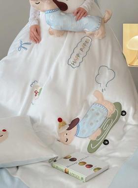 80支兰精夏双面FRY天腊肠狗四件套贴单丝布绣床被套床上用品卡通