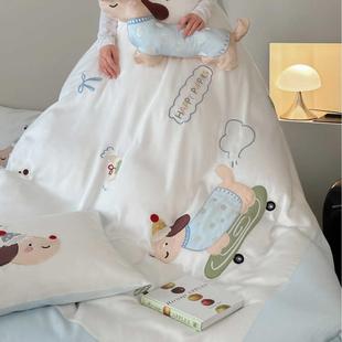 80支兰精夏双面FRY天腊肠狗四件套贴单丝布绣床被套床上用品卡通