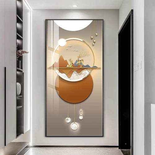 户玄关装饰画现代简约意走入廊过道尽头壁画挂轻奢竖GAH版大气画