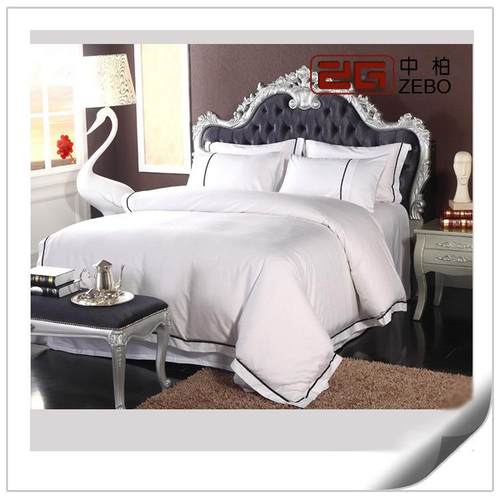 宾布馆草店酒垫床床上用品纯棉贡缎四件套民宿白色床ZB-8901单被
