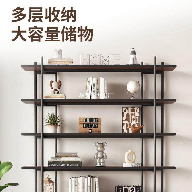 铁艺书架多层陈整列架纳墙置物客厅收架架简约办公室隔断落120地