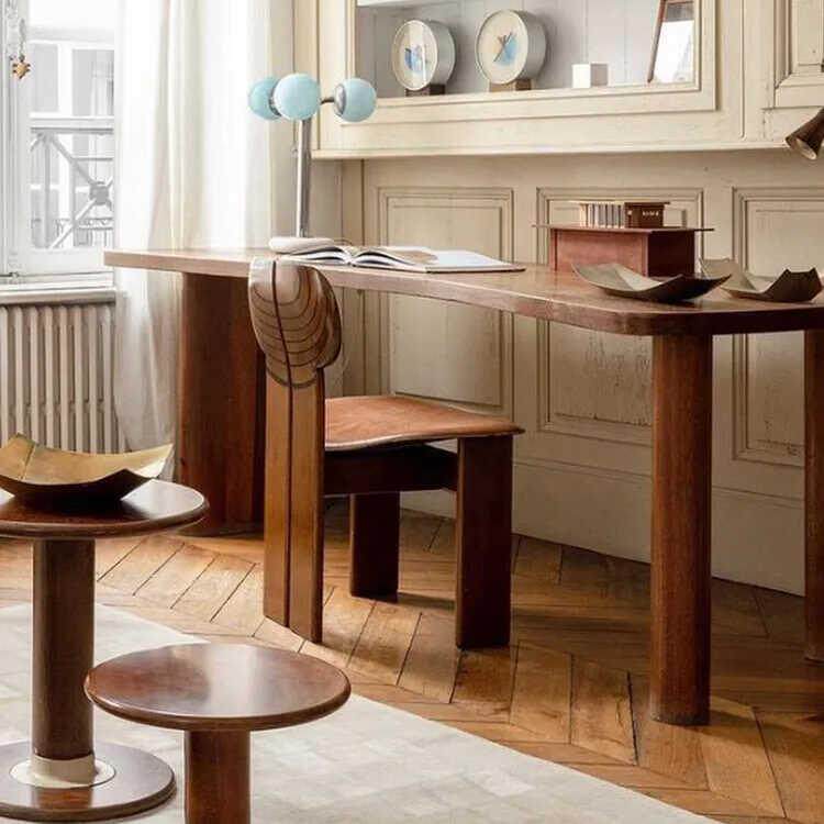 古实木餐椅鱼尾椅复古雕中餐椅家靠背椅非洲椅设计师休刻闲用见描