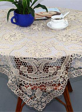 手纱工万缕丝复米RB003古欧式丽棉麻餐桌布库存抽白色色百带蕾丝