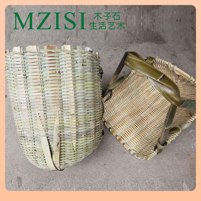 ?竹粪箕竹编织簸箕漏筛竹篮挑东西竹制品工地挑泥土挑砖挑沙