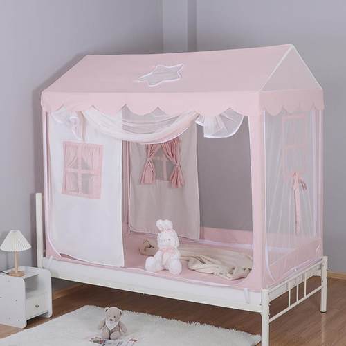 F7698HM5梦OFD防摔儿蚊帐童蒙古包女孩婴儿防止掉床9全包底树屋公