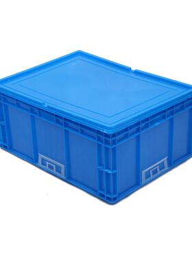 PP物流箱0-40物流箱8蓝色加厚塑胶物流带平盖大号物流0周QPJ转箱