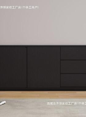 极简餐边RUY柜现简实木约柜靠墙茶水柜酒黑色储物柜客户卧室收代