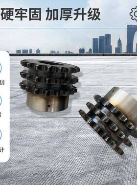 1寸16533排台阶链轮条工业传动链A条单双排三排3链轮双链齿轮定/