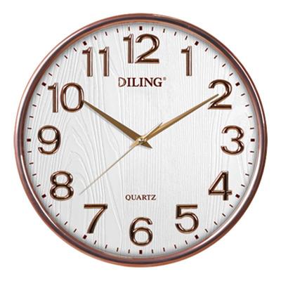 创意形扫小挂钟8寸圆数字卧室静音时钟时墙头挂钟走时1902精准描