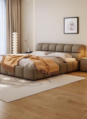 意式简极1.8芙米双人大床ZDW奶主油风泡床1.5米现代卧榻榻米软体