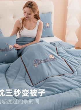 抱枕用睡被子两用枕头被午便携高车档四季靠HF78258枕载枕车头毯