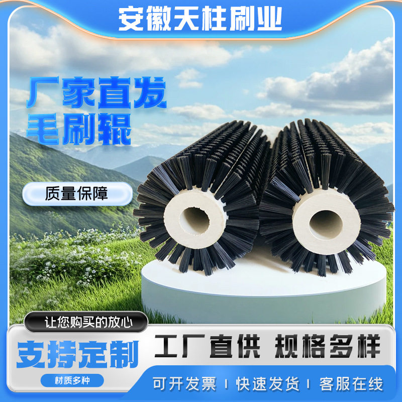 直供清洗毛刷辊清洗机械毛刷辊水果清洗毛刷辊打磨除尘尼龙毛刷辊